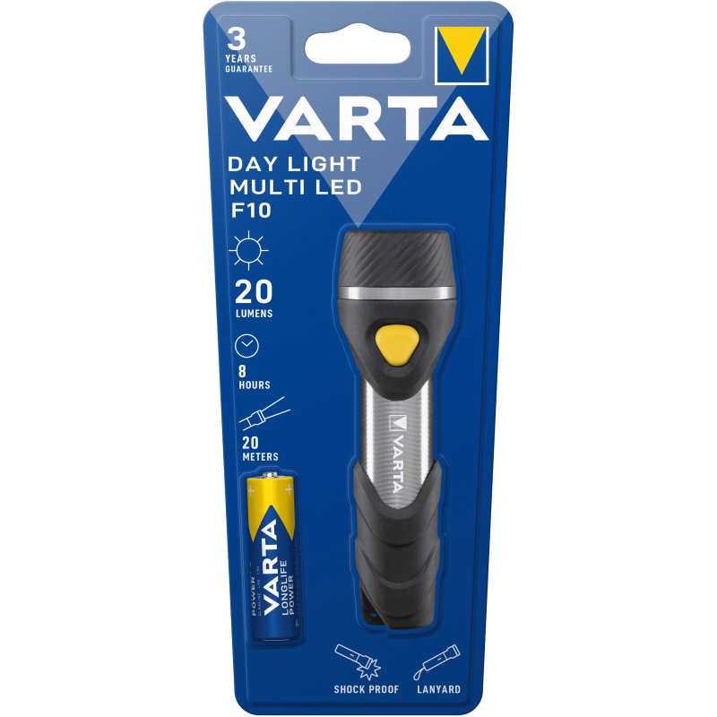 Lampe VARTA pour piles AA Led day light + 2AA faisceau 20m