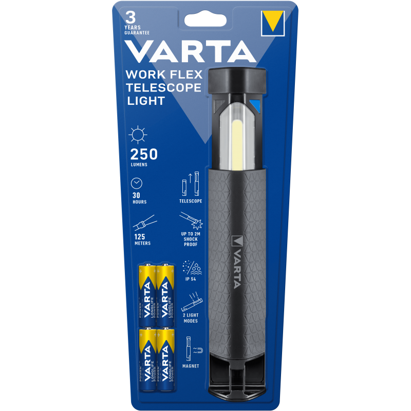 Lampe VARTA pour piles AA Work Flex Telescope Light