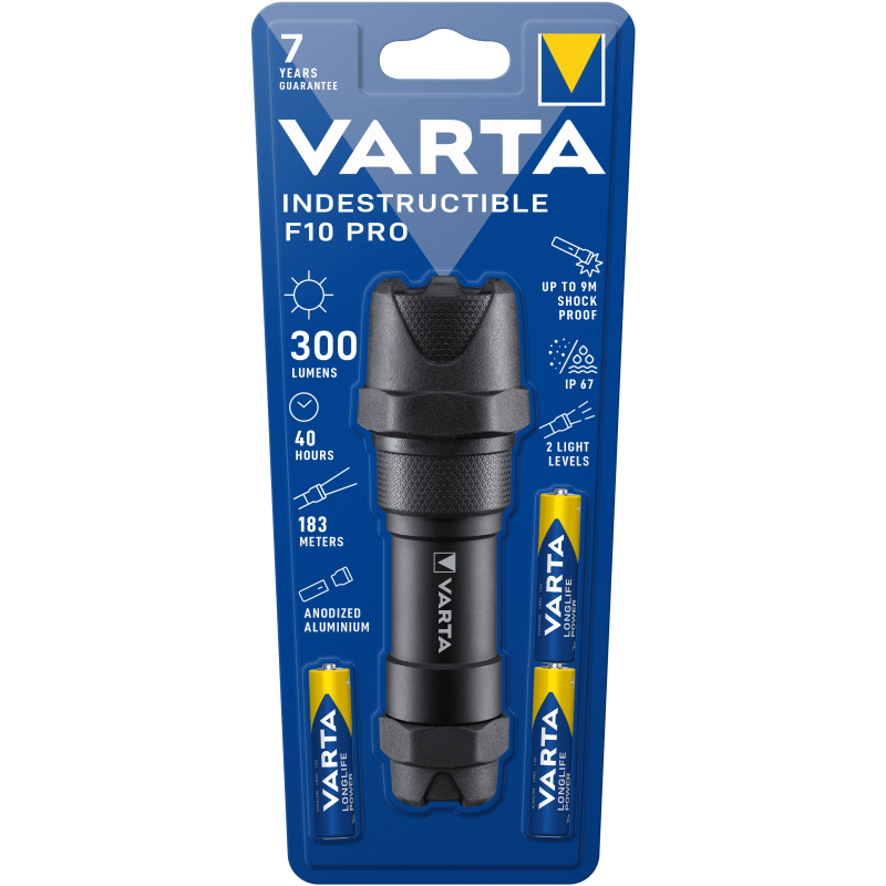 Lampe VARTA pour piles AAA INDESTRUCTIBLE F10 - 300lm + 3AAA
