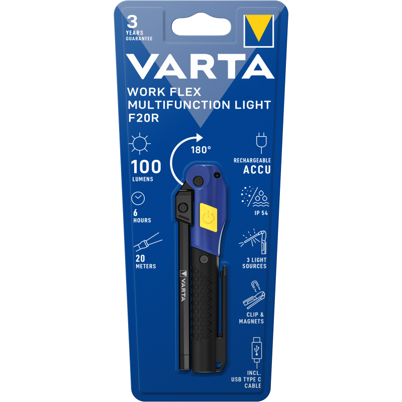 Lampe VARTA rechargeable Work Flex Slim Multi Light
