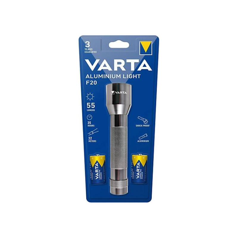 Lampe VARTA pour piles C & D MULTI LED Aluminium Light 2C