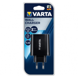 Chargeur VARTA WALL CHARGER - 2xUSB 2.4A - 1 USB C 3A