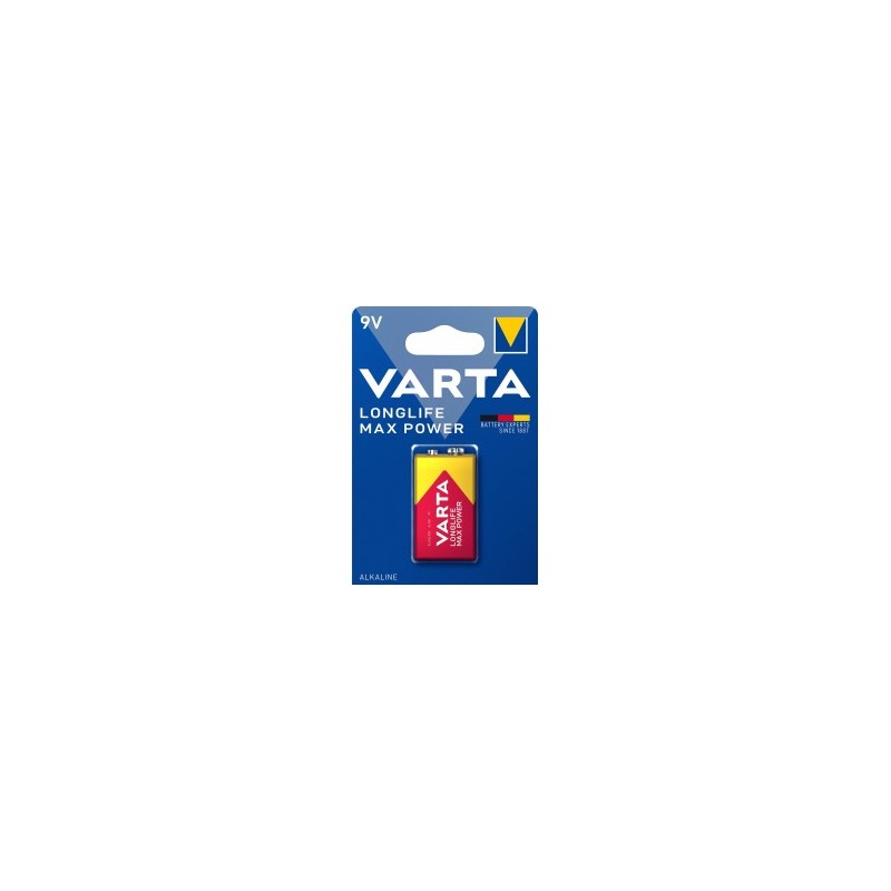 Pile VARTA alcaline 6LR61 (9V) Longlife Max Power X1