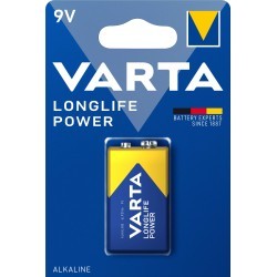 Pile VARTA alcaline 6LR61 (9V) Longlife Power X1