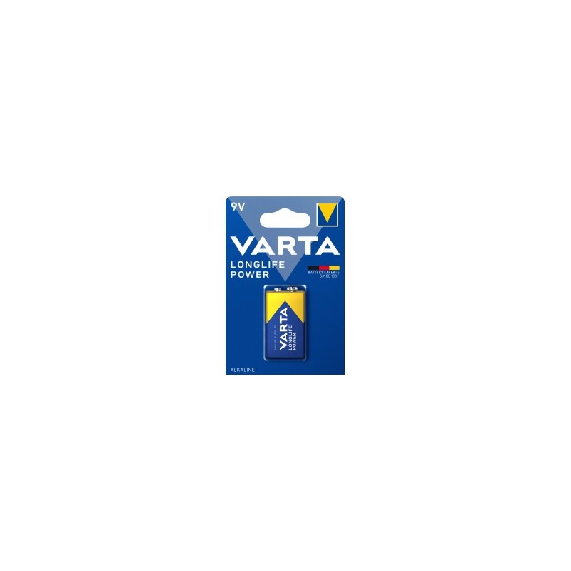 Pile VARTA alcaline 6LR61 (9V) Longlife Power X1