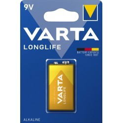 Pile VARTA alcaline 6LR61 (9V) Longlife X1