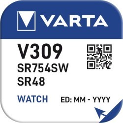 Pile VARTA montre Oxyde d'Argent V309 - SR48