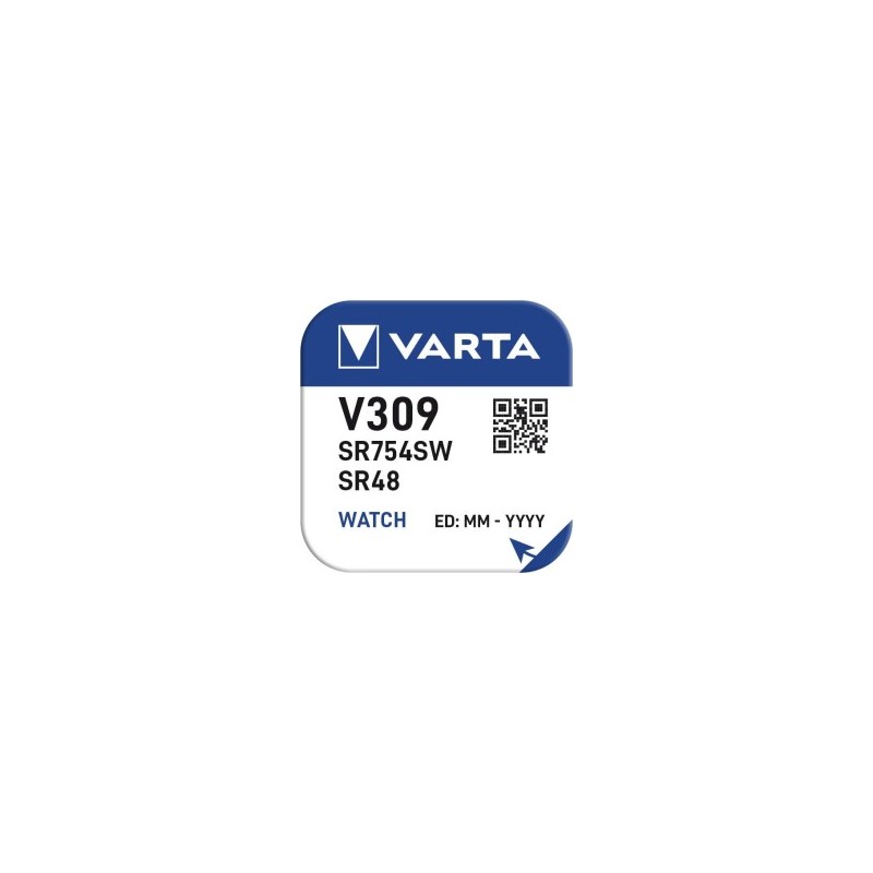 Pile VARTA montre Oxyde d'Argent V309 - SR48