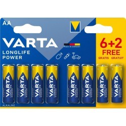 Pile VARTA LR06 (AA) Longlife Power (6+2 gratuites)