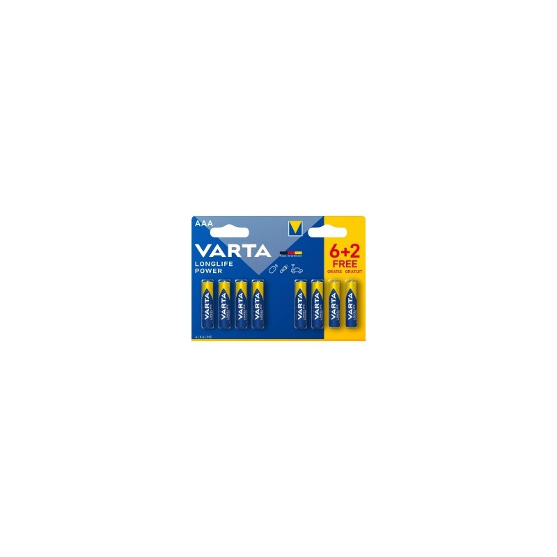 Pile VARTA LR03 (AAA) Longlife Power (6+2 gratuites)