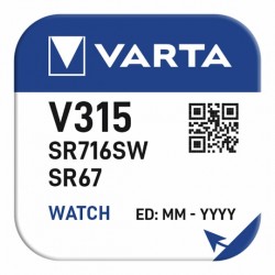 Pile VARTA montre Oxyde d'Argent V315 - SR67