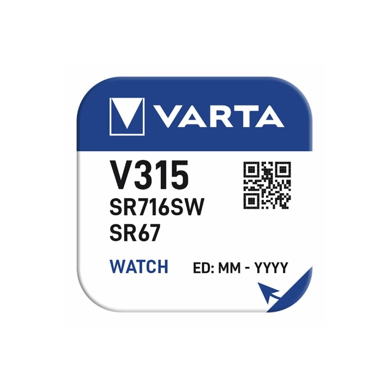 Pile VARTA montre Oxyde d'Argent V315 - SR67