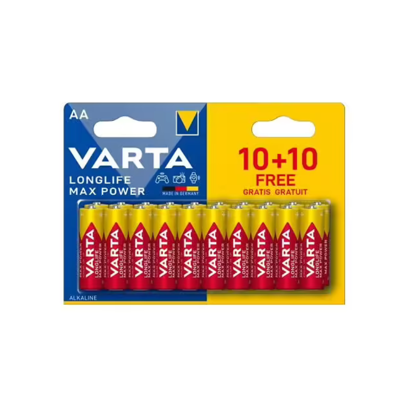 Pile VARTA LR06 (AA) Longlife Max Power (10+10 gratuites)