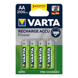 Pile VARTA rechargeable prêtes à l'emploi HR06 - AA 2100 mAh X 3+1