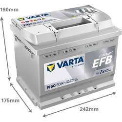 Batterie Start&Stop VARTA N60 EFB 60Ah 640A