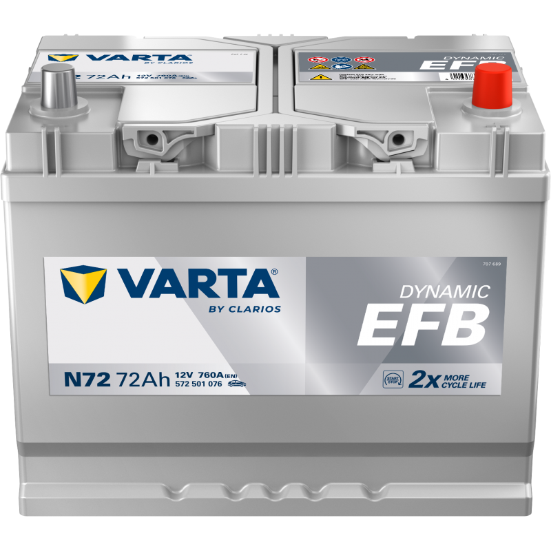 Batterie Start&Stop VARTA N72 EFB 72Ah 760A