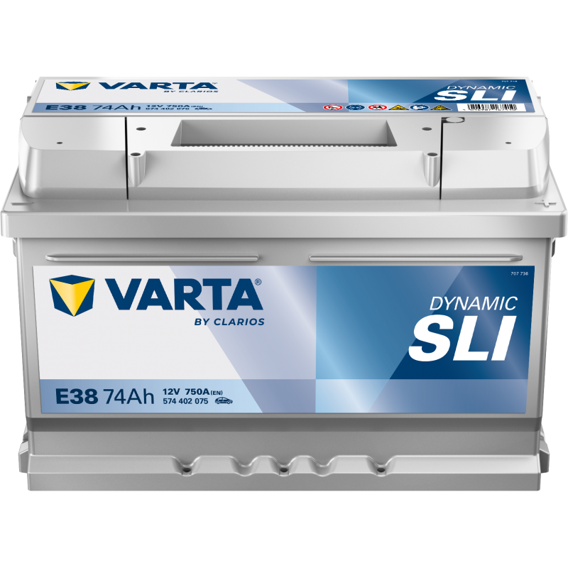 Batterie Voiture VARTA E38 74Ah 750A