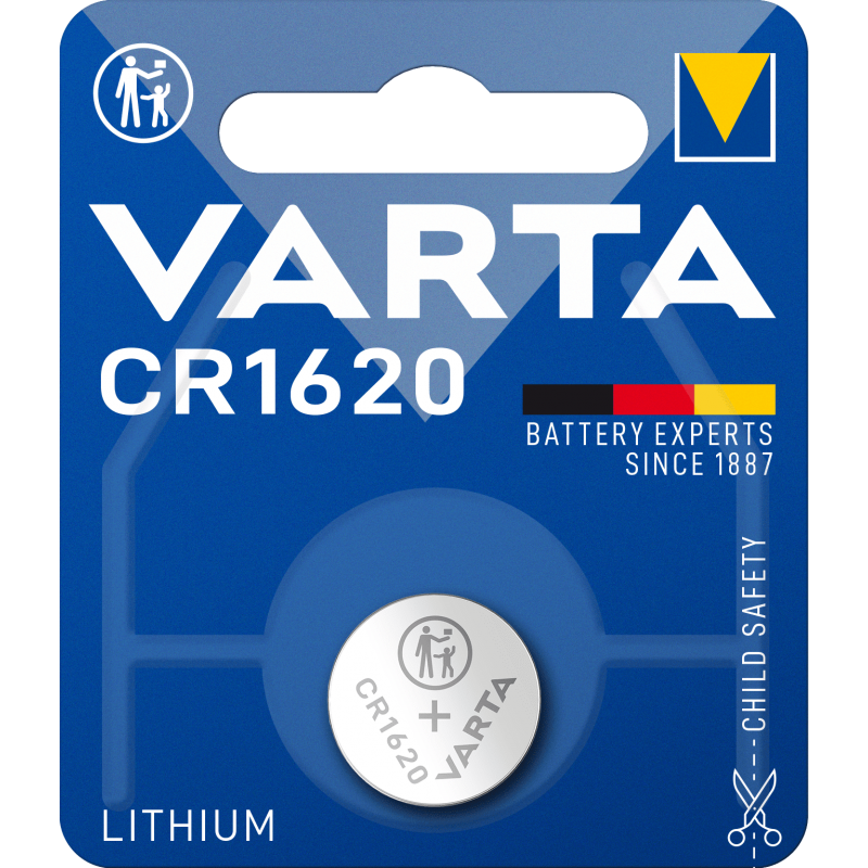 Pile Bouton Lithium VARTA CR1620 (blister 1)